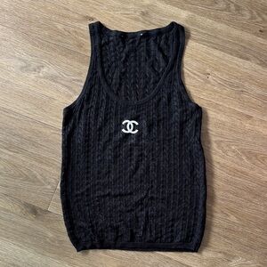 CHANEL Black Sleeveless Top